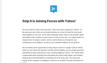 Yahoo Buys Social News Startup Snip.it