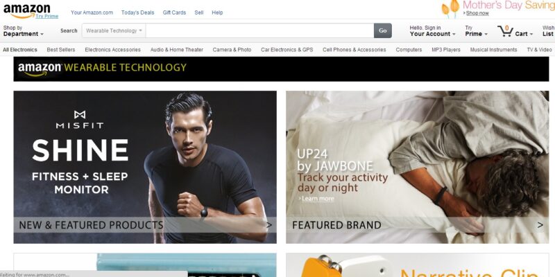 Amazon launches new section dedicated to wearable tech devices
