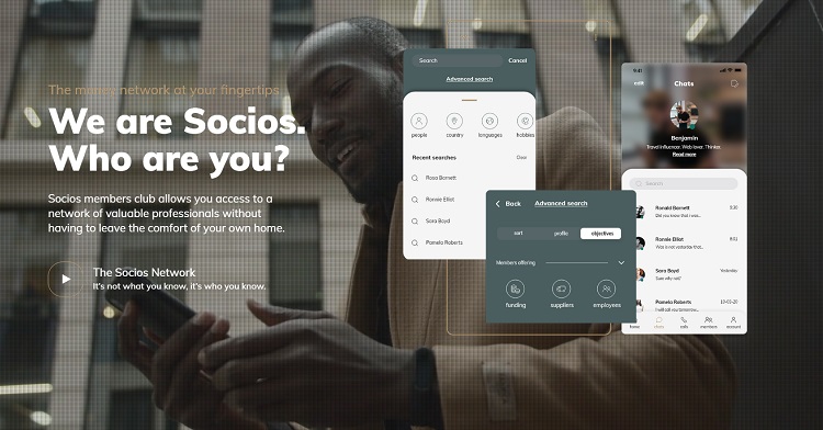 Entrepreneurs can become a member of Socios networking app for just $1