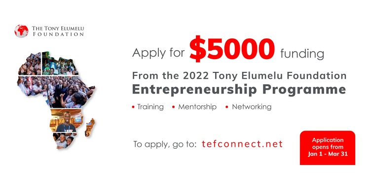 Apply NOW for Tony Elumelu Foundation Entrepreneurship ...