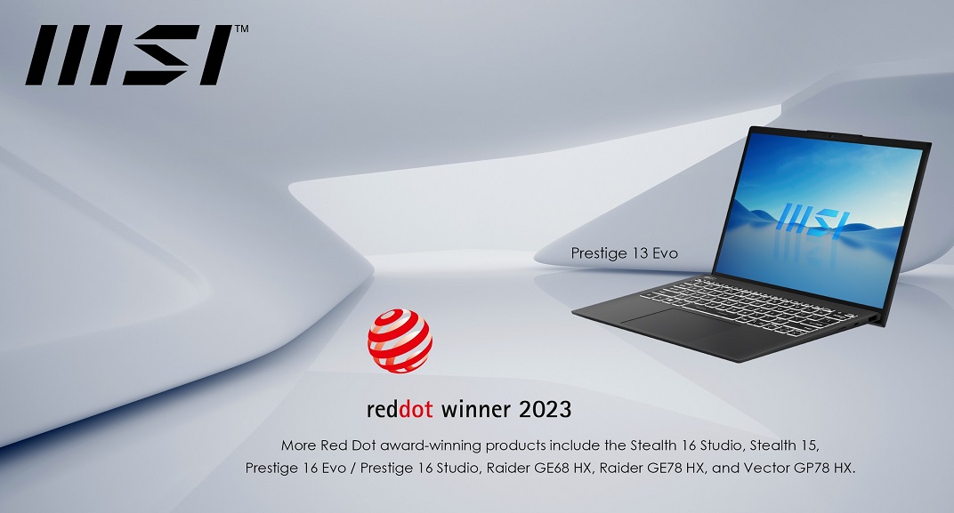 MSI Prestige 13 EVO reddot winner 2023 My Startup World Everything